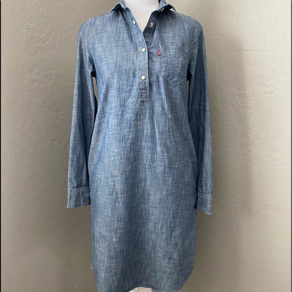 Levi’s Chambray Shift Popover Dress or Tunic XS